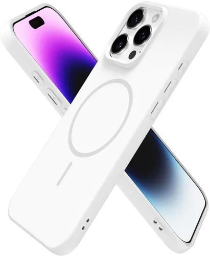 Vista 205 de Oakxco Funda de Silicona Mag Safe para iPhone 12 Pro Max, Funda Magnética Delgada y Fina Compatible con Carga Inalámbrica MagSafe, Bonita Funda