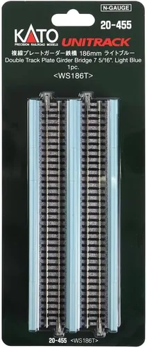 Vista 3 de Kato 20455 7.323 in 7-5/16" Doble placa de viga puente azul claro: escala N
