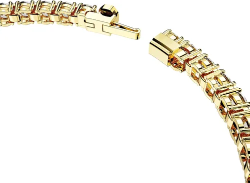 Vista 3 de Swarovski Matrix Tennis Bracelet, Round Cut Crystals, Pink, Blue, Black, Clear, Rhodium, Gold-Tone and Rose Gold-Tone Finishes