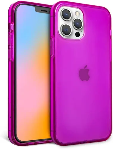 Vista 17 de FELONY CASE - Funda protectora transparente azul neón para iPhone 14 Pro Max TPU and Polycarbonate Shock-Absorbing Bright Cover - Crack Proof with