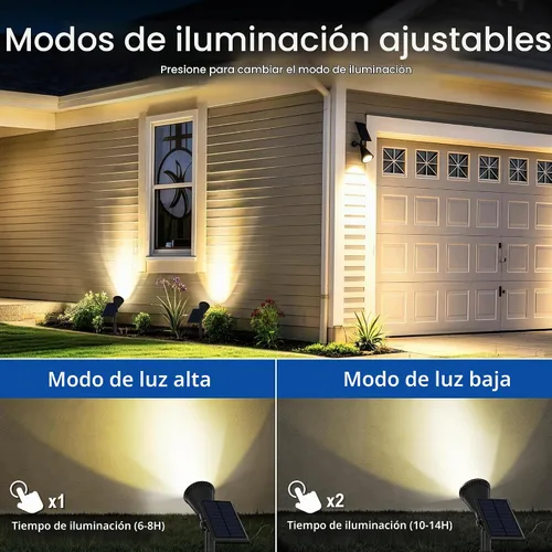Vista 3 de JEJOT Paquete de 6 focos solares impermeables para exteriores con haz de Blanco cálido