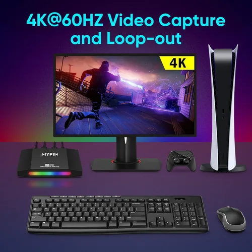 Vista 3 de Captura de videojuegos HDMI 4K 60fps y soporte de transferencia HDR y VRR, captura de 1080P 120fps para consola de juegos, transmisión en vivo
