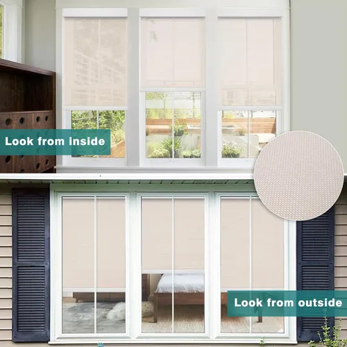 Vista 4 de Changshade Persianas enrollables solares inalámbricas para ventanas, persianas enrollables personalizadas con 5 % de apertura, filtro de luz