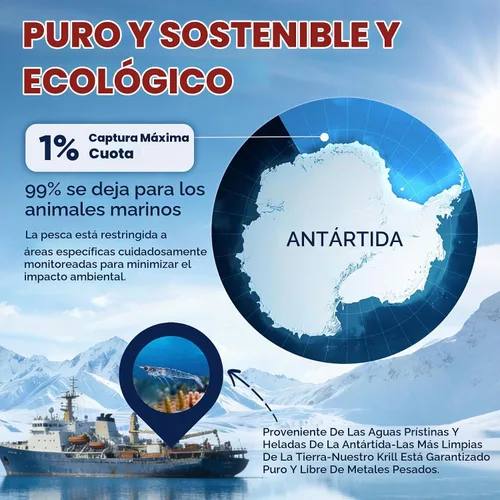 Vista 6 de Gomitas Omega 3 de aceite de krill antártico liposomal 2000mg - Alternativa al aceite de pescado Cellular Level Absorption Omega-3 with EPA, DHA &