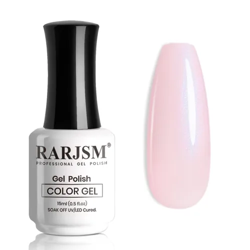 Vista 36 de RARJSM Esmalte de uñas en gel color albaricoque, dorado con brillantina, neutro, transparente, color nude, esmalte de gel para remojar para remojar