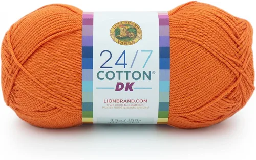 Vista 18 de Lion Brand Yarn Estampados DK de algodón 24/7, hilo para tejer, ganchillo y manualidades, azul, paquete de 1 Cotton Yarn for Knitting, Crochet