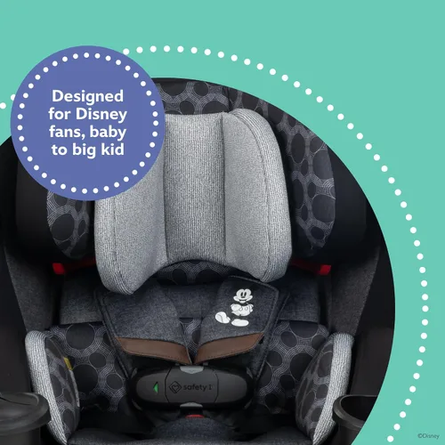 Vista 2 de Disney Baby EverSlim - Asiento convertible 4 en 1 para automóvil, diseño vintage de Mickey Mouse