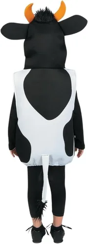 Vista 2 de Fun Express Disfraz de vaca para niños pequeños y bebés – Disfraz de animal de granja de lujo para niños, Halloween, Navidad y concursos