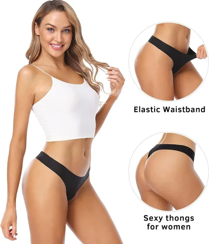 Vista 2 de Bragas Wealurre de microfibra, cintura baja, tanga invisible, para mujer