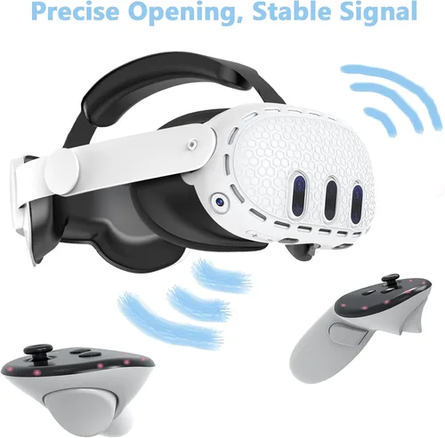 Vista 5 de Silicone VR Shell Protective Cover Complicable with VR Quest 3, Silicone Cover Accessories for Quest 3 Headset