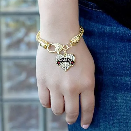 Vista 3 de Inspired Silver - Pulsera de oro con colgante de corazón con circonita cúbica