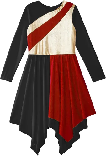 Vista 4 de Loyan Vestido de baile de alabanza litúrgica de alabanza metálica para niñas grandes
