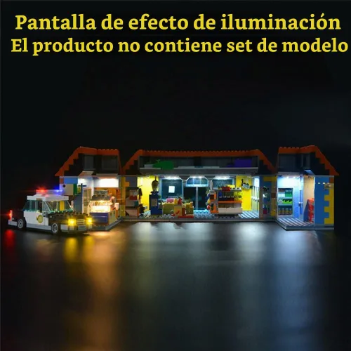Vista 4 de GEAMENT Kit de luz LED compatible con Lego The Kwik-E-Mart - Juego de iluminación para los Simpsons 71016 modelo de construcción