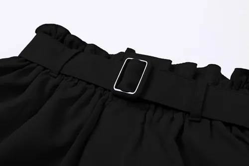 Vista 3 de SANGTREE Pantalones cortos casuales con volantes para niña, 3-12 años