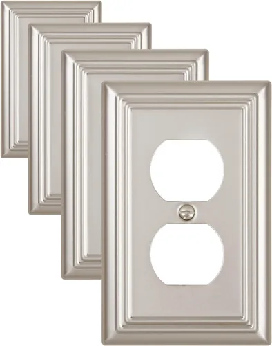 Vista 37 de Switch Plates Outlet Covers, 1-Pack Metal Wall Plate, Black Finish Midsize 1 Toggle 1 Decorator Combo Wall Plate, Ideal for GFCI Outlets, Light