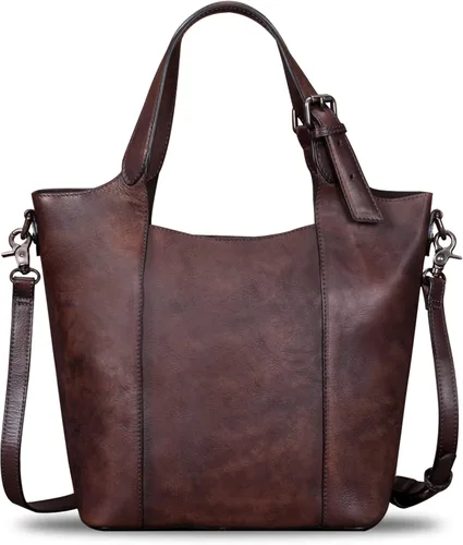 Vista 9 de Bolso de cuero genuino para mujer, bolso de hombro hecho a mano, bolso de mano de piel de vaca, bolso cruzado con asa superior