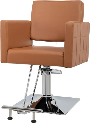 Vista 12 de Bonnlo Silla de peluquería para estilista de peluquería de asiento ancho, silla de peluquería hidráulica con reposapiés de acero inoxidable, silla
