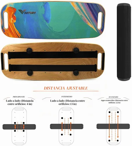 Vista 4 de VIVITORY - Tabla de equilibrio, tabla de rodillos con mango