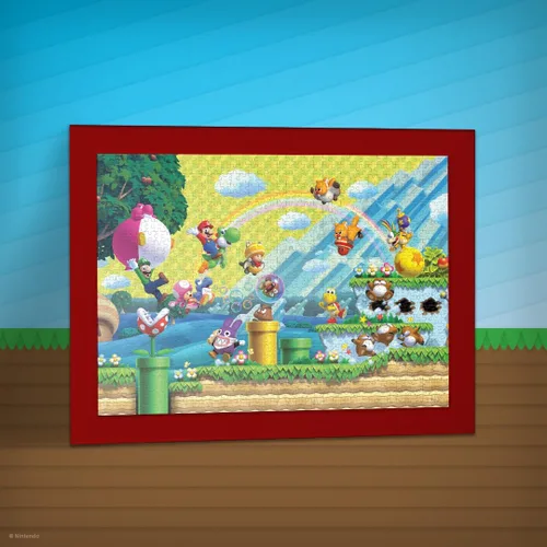 Vista 7 de Rompecabezas de 1000 piezas de Super Mario "Chaos & Fun", dimensiones de 19 x 27 pulgadas, rompecabezas coleccionable con Mario, Luigi, Nabbit