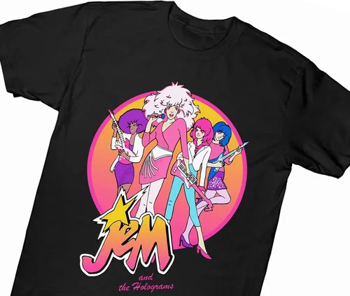 Vista 2 de Jem and The Holograms Shirt Women Comic Tshirt for Men Funko pop Men's tee Shirts Black