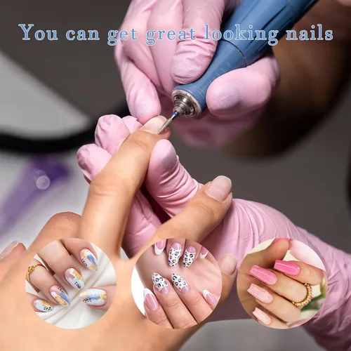 Vista 7 de YUXIANLB Juego de 10 brocas de uñas para manicura, kit de brocas de diamante para uñas profesional rusas para eliminación de cutículas, juego