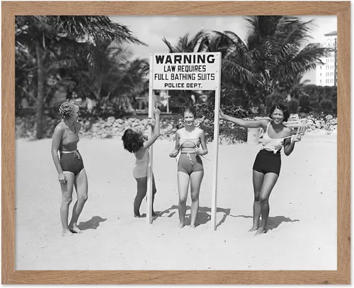 Vista 38 de Poster Master Póster vintage de mujeres en la playa, impresión de moda, arte de traje de baño, regalo glamoroso para hombres, mujeres, nadadores