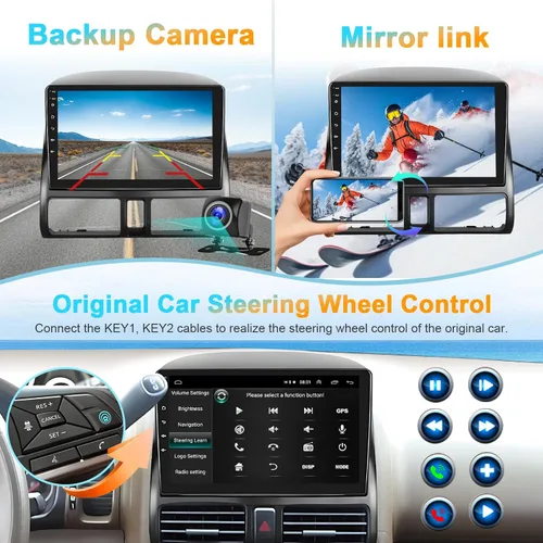 Vista 6 de Podofo Para Honda CRV 2002-2006 inalámbrico Apple Carplay Android Auto, pantalla táctil Android coche estéreo Autoradio unidad principal
