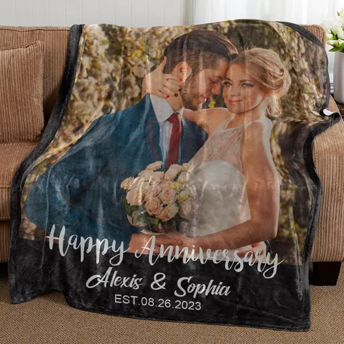 Vista 7 de Envía al Día Siguiente Manta Personalizada con Imagen para Mi Esposa Manta Foto Personalizada Regalo de Boda para Pareja Día de San Valentín
