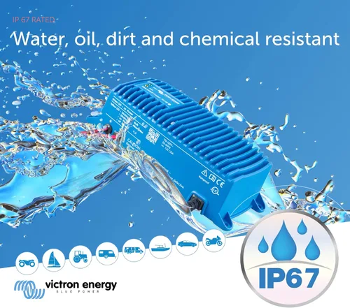 Vista 3 de Victron Energy - Cargador de batería inteligente, IP67, 12/24 voltios, 5-25 amperios, color azul (Bluetooth)