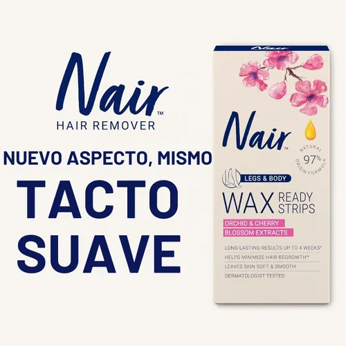 Vista 9 de Nair Tiras de cera depiladora, 40 unidades de piernas/cuerpo (paquete de 2)