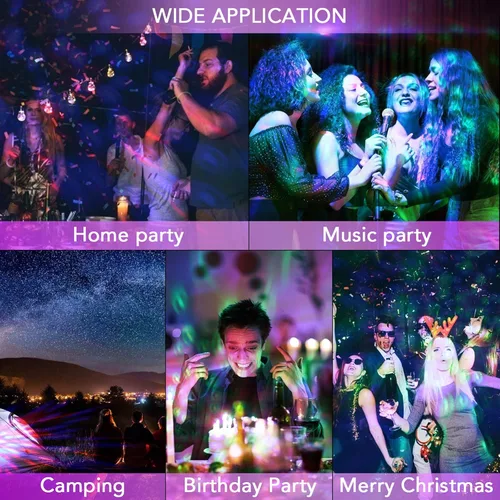 Vista 6 de Lmaytech Luces USB para fiesta de mini bola de discoteca, luces estroboscópicas activadas por sonido, luces LED portátiles para el ambiente