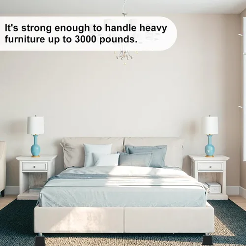 Vista 8 de Paquete de 4 elevadores de muebles de cama, elevadores de cama resistentes de 3.1 pulgadas con almohadillas de espuma antideslizantes para cama
