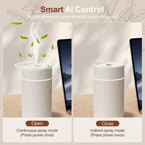 Vista 4 de Humidificador de proyección de estrella para automóvil con tanque de 12.2 fl oz, difusor portátil de niebla fría alimentado por USB, humidificador