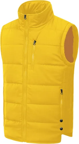 Vista 11 de Chrisuno Chaleco de esquí acolchado de invierno ligero para hombre, ropa de abrigo plegable Verde militar