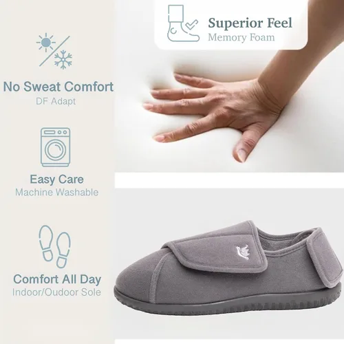 Vista 3 de EuropeanSoftest - Pantuflas clásicas con forro de rizo francés para mujer, con espuma viscoelástica 80-D, transpirables, lavables, para interiores