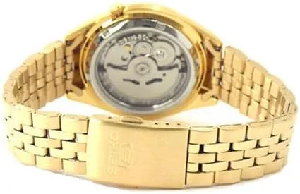 Vista 4 de SEIKO Pulsera de eslabones automáticos 5 en tono dorado para hombre, plateado, Moderno
