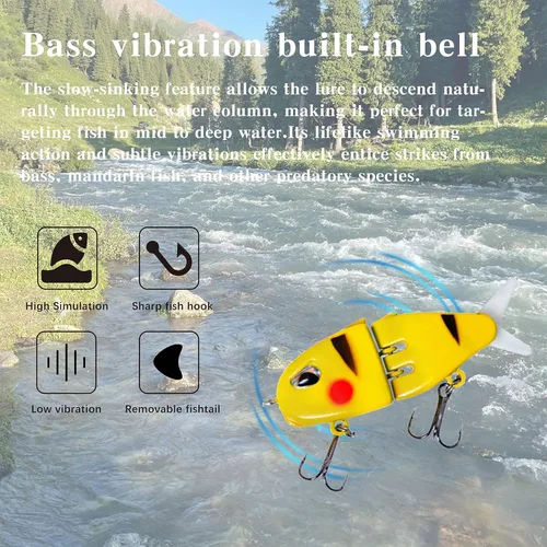 Vista 4 de Paquete de 7 Mini Cebo Deslizante, Cebo Deslizante Raptor, Señuelos de Pesca Swimbait para Agua Dulce y Salada, Increíble Regalo de Equipo de Pesca