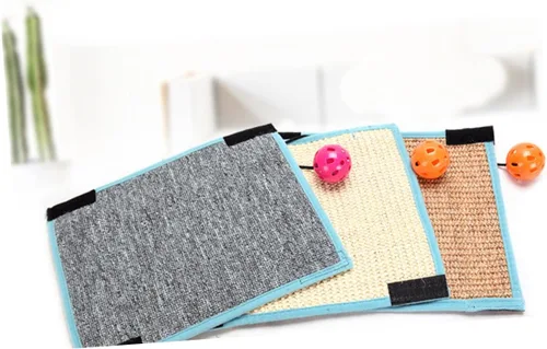 Vista 4 de POPETPOP Práctico gato Rascador Pad juguete sisal bola redonda decoración muebles sofá mesa protector Mat para gatos
