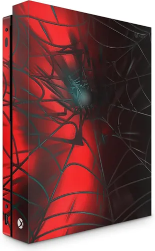 Vista 2 de Calcomanía para consola Xbox ONE X Spider + 2 fundas de controlador