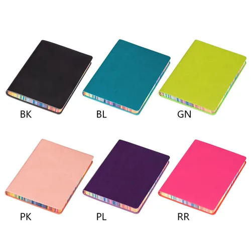 Vista 5 de Softcover Leather Notebook Business Notepad Travel Journal Ribbon 200 Pages Wide Lined 6 Colors Office Supplies leather notebook lined a6 a5 a4 pu