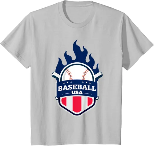 Vista 30 de Baseball USA Support the Team Shirt - Camiseta con la bandera de Estados Unidos, Blanco, S