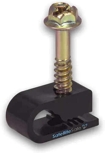 Vista 12 de SatelliteSale Clips negros de tornillo de tierra para una sola antena de cable de tierra 100 piezas