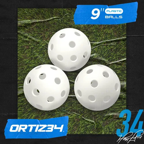 Vista 3 de Ortiz34 Juego de bate y pelota – Juego de bate y pelota de plástico de grafiti – David Ortiz juego de béisbol para el patio trasero para jóvenes