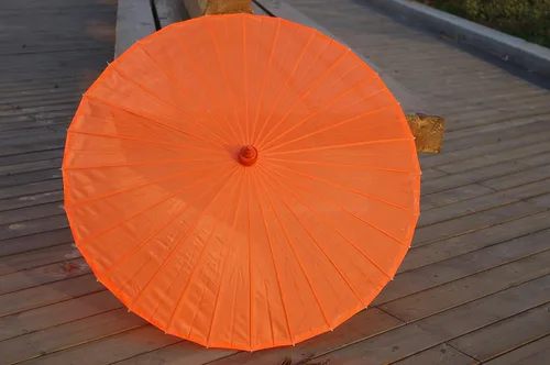 Vista 16 de Sombrilla de tela de bambú lisa, ideal para recuerdos de fiesta de boda (azul claro)