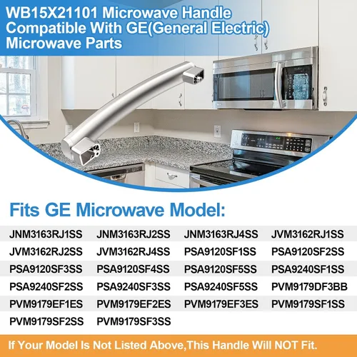 Vista 3 de Manija de puerta de microondas WB15X21101 mejorada compatible con mango de microondas GE, piezas de manija de puerta de microondas GE reforzada
