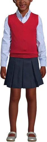 Vista 3 de Lands' End Uniforme escolar niños algodón modal fino calibre suéter chaleco