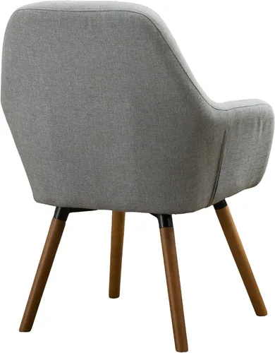 Vista 14 de Tuchico silla decorativa de tela contemporánea., Tela, Gris