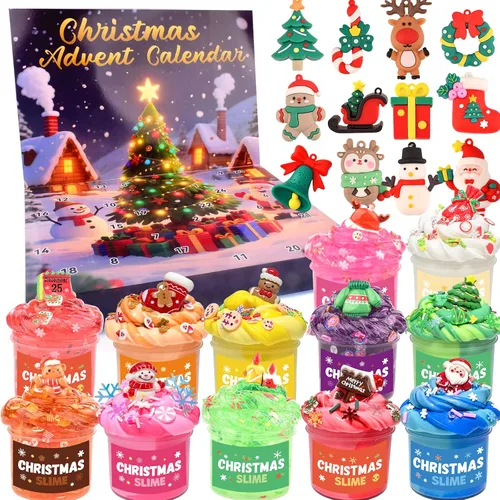Vista 11 de Kit de slime de Navidad – Slime de Navidad antiadherente, suave, elástico, regalos de fiesta de slime para niños, perfecto para rellenos