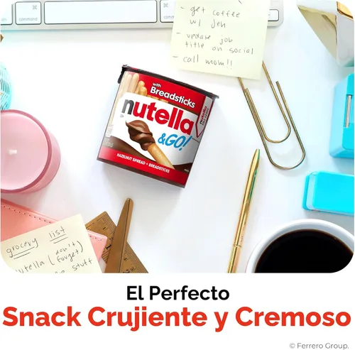 Vista 6 de Nutella & Go Avellana para untar y palitos de pan, 1.8 onzas