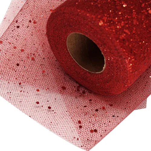 Vista 9 de Rollos de tela de tul con purpurina dorada de 6 pulgadas, 50 yardas (150 pies), carrete de cinta de red con lentejuelas brillantes para bodas, falda